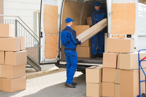 Removal team preparing for a move in Deptford